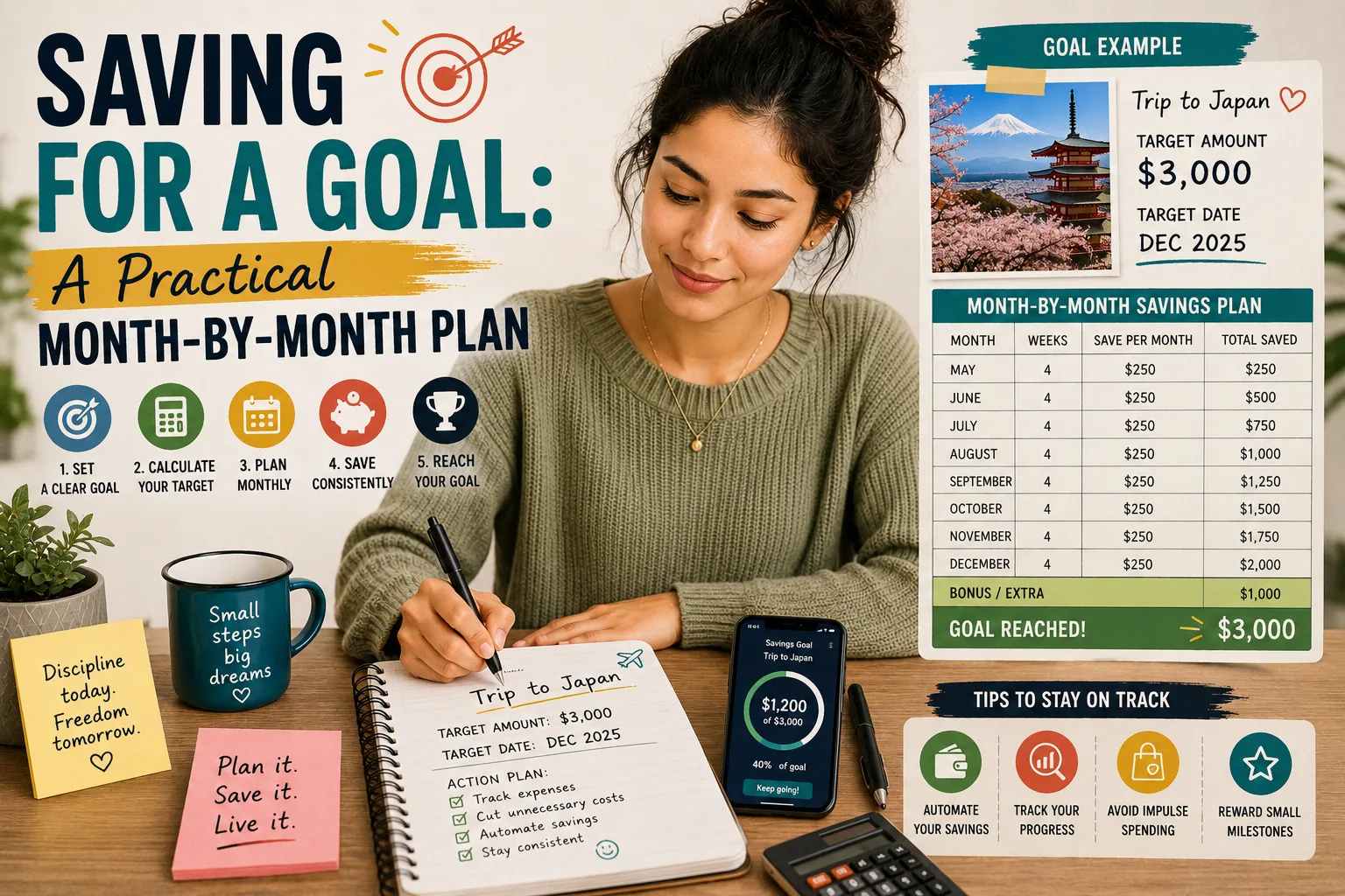 Saving for a Goal: A Practical Month-by-Month Plan