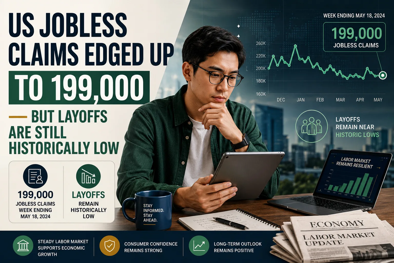 US Jobless Claims Edged Up to 199,000 — But Layoffs Are Still Historically Low