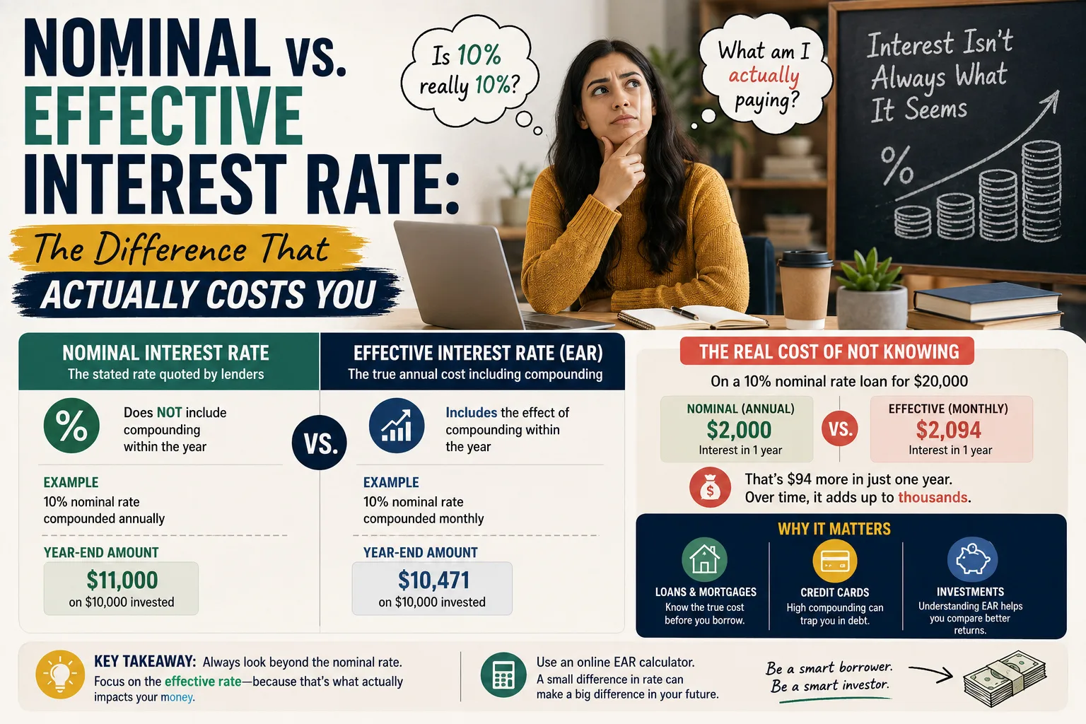 Nominal vs. Effective Interest Rate: The Difference That Actually Costs You