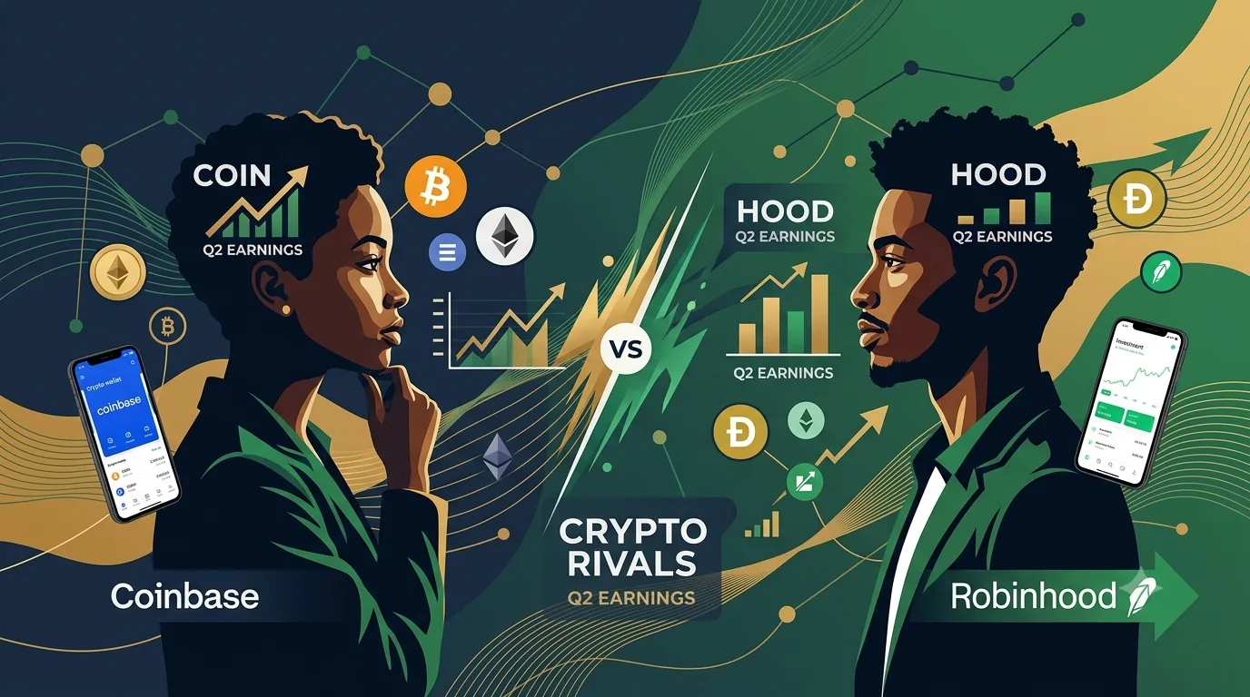 Coinbase and Robinhood Head Into Q2 Earnings as Crypto Rivals