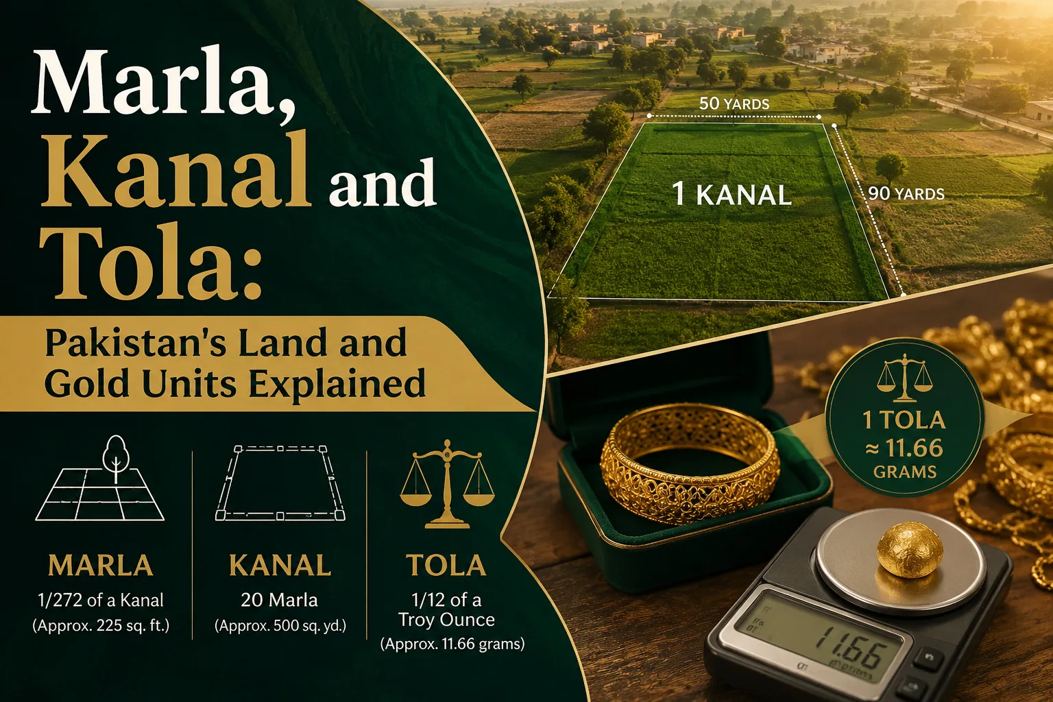 Marla, Kanal and Tola: Pakistan's Land and Gold Units Explained