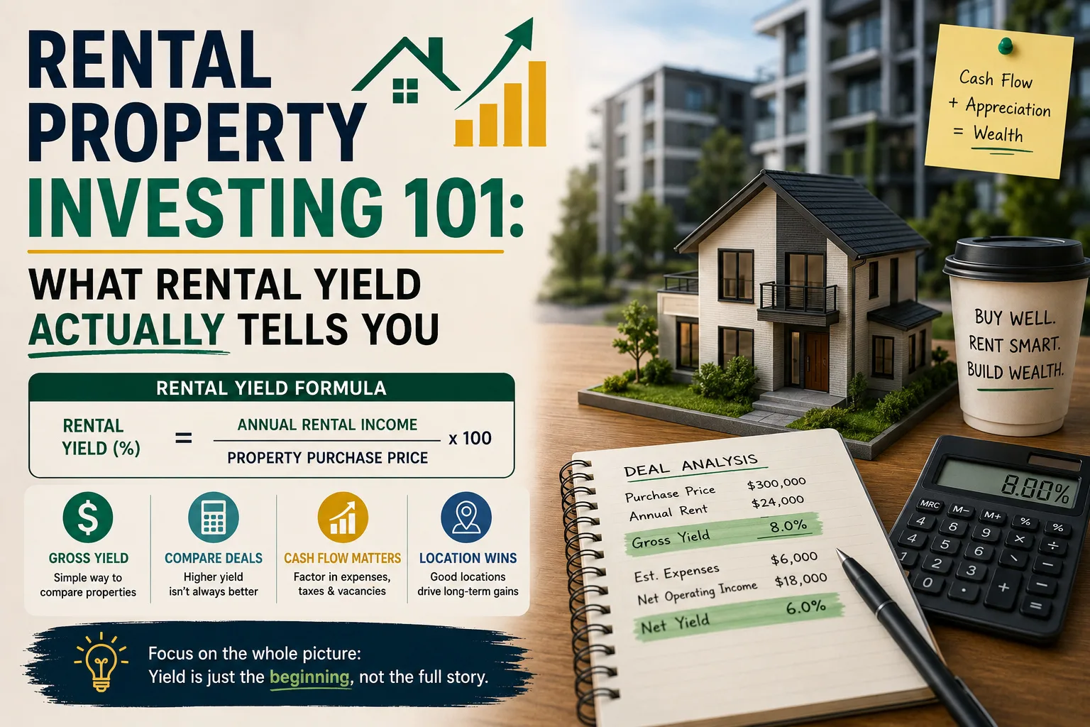 Rental Property Investing 101: What Rental Yield Actually Tells You