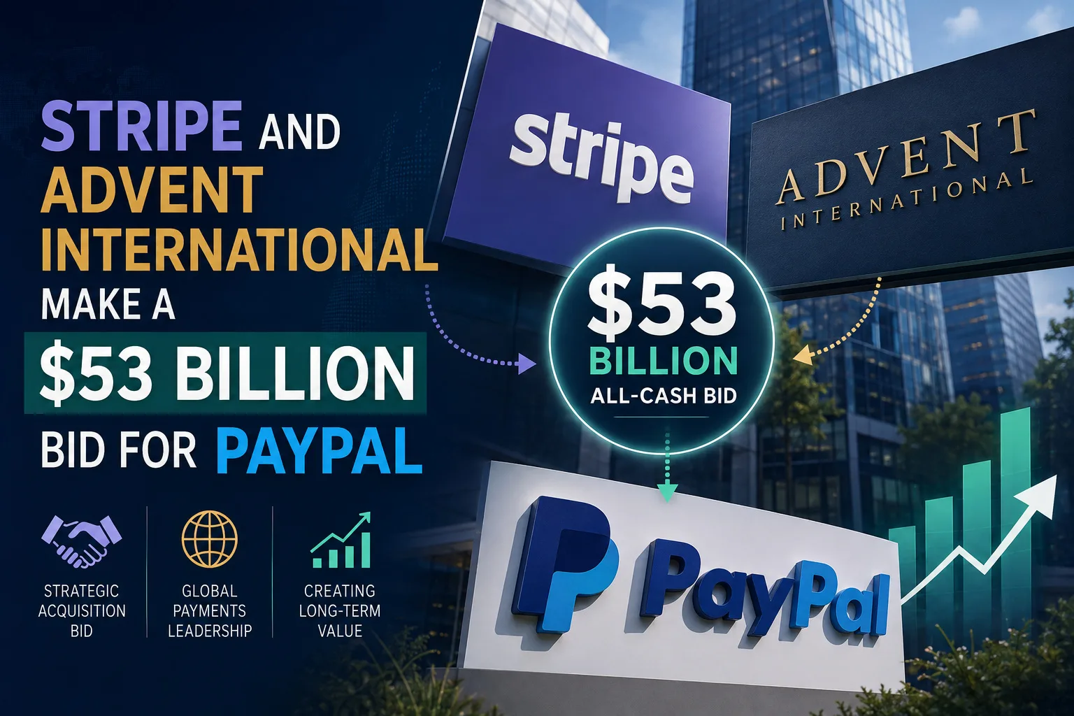 Stripe and Advent International Make a $53 Billion Bid for PayPal