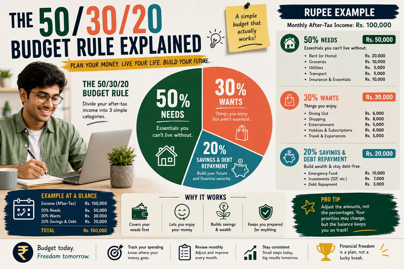 The 50/30/20 Budget Rule Explained with Rupee Examples