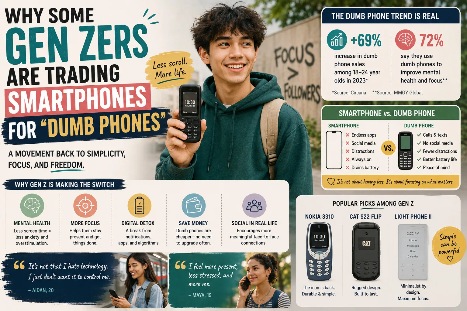 Why Some Gen Zers Are Trading Smartphones for 'Dumb Phones'