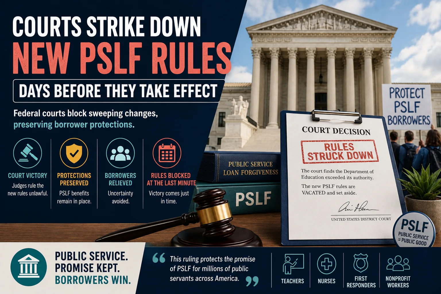 Courts Strike Down New PSLF Rules Days Before They Take Effect
