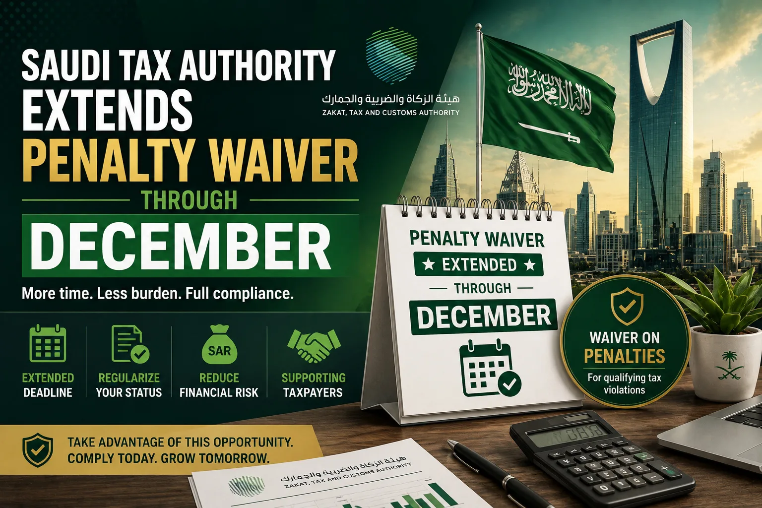 Saudi Tax Authority Extends Penalty Waiver Through December