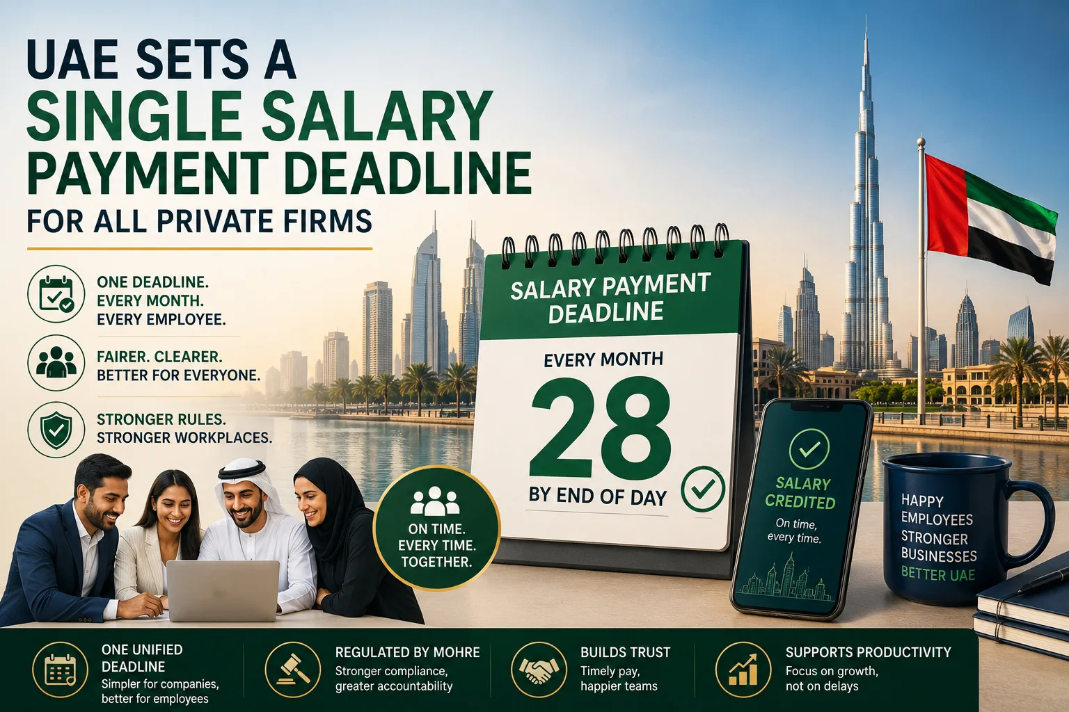 UAE Sets a Single Salary Payment Deadline for All Private Firms